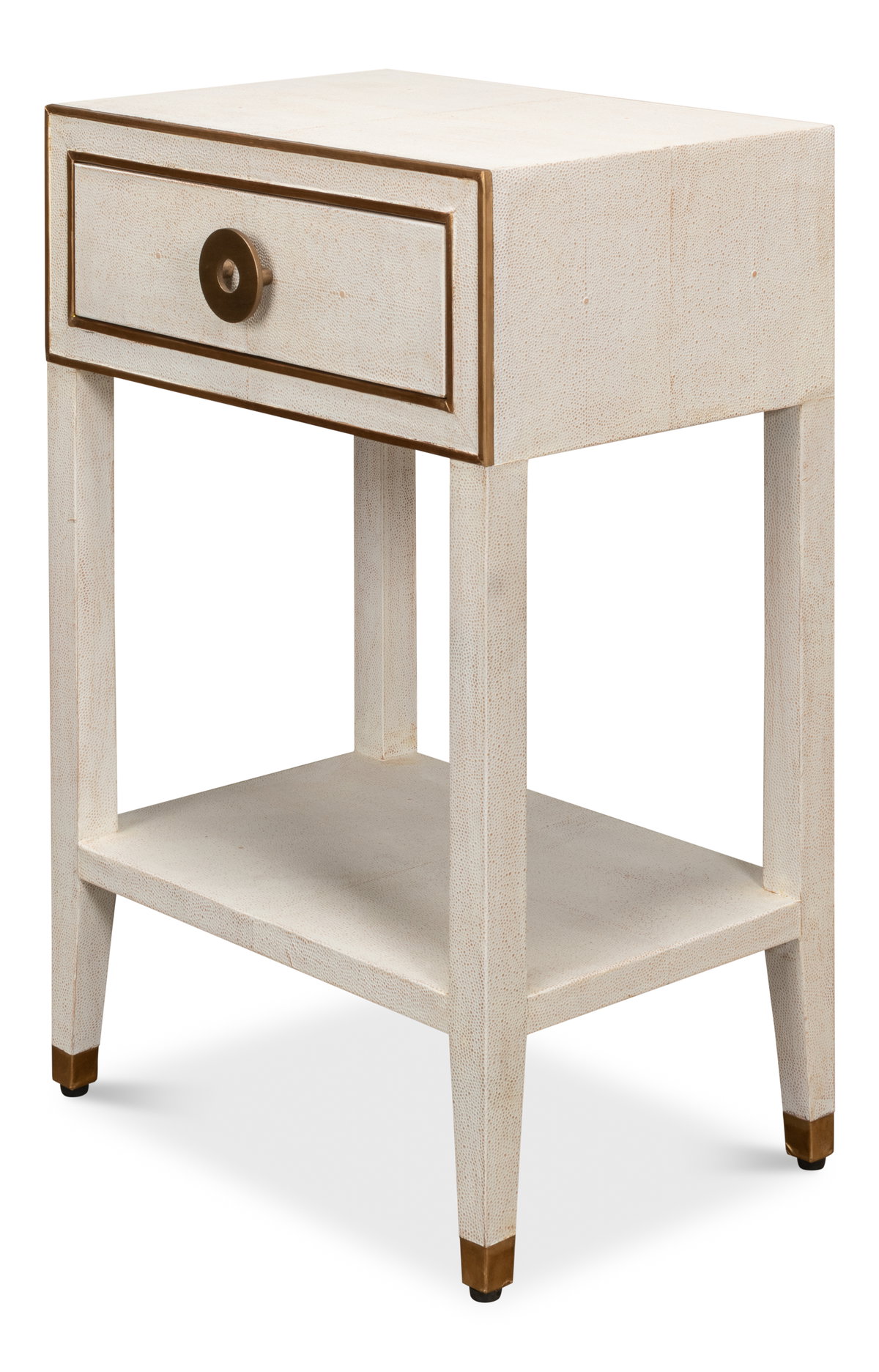 Gabriella Shagreen Nightstand Osprey Wht, by Sarreid, 1'2" length x 1'8" width x 2'7" height View 8