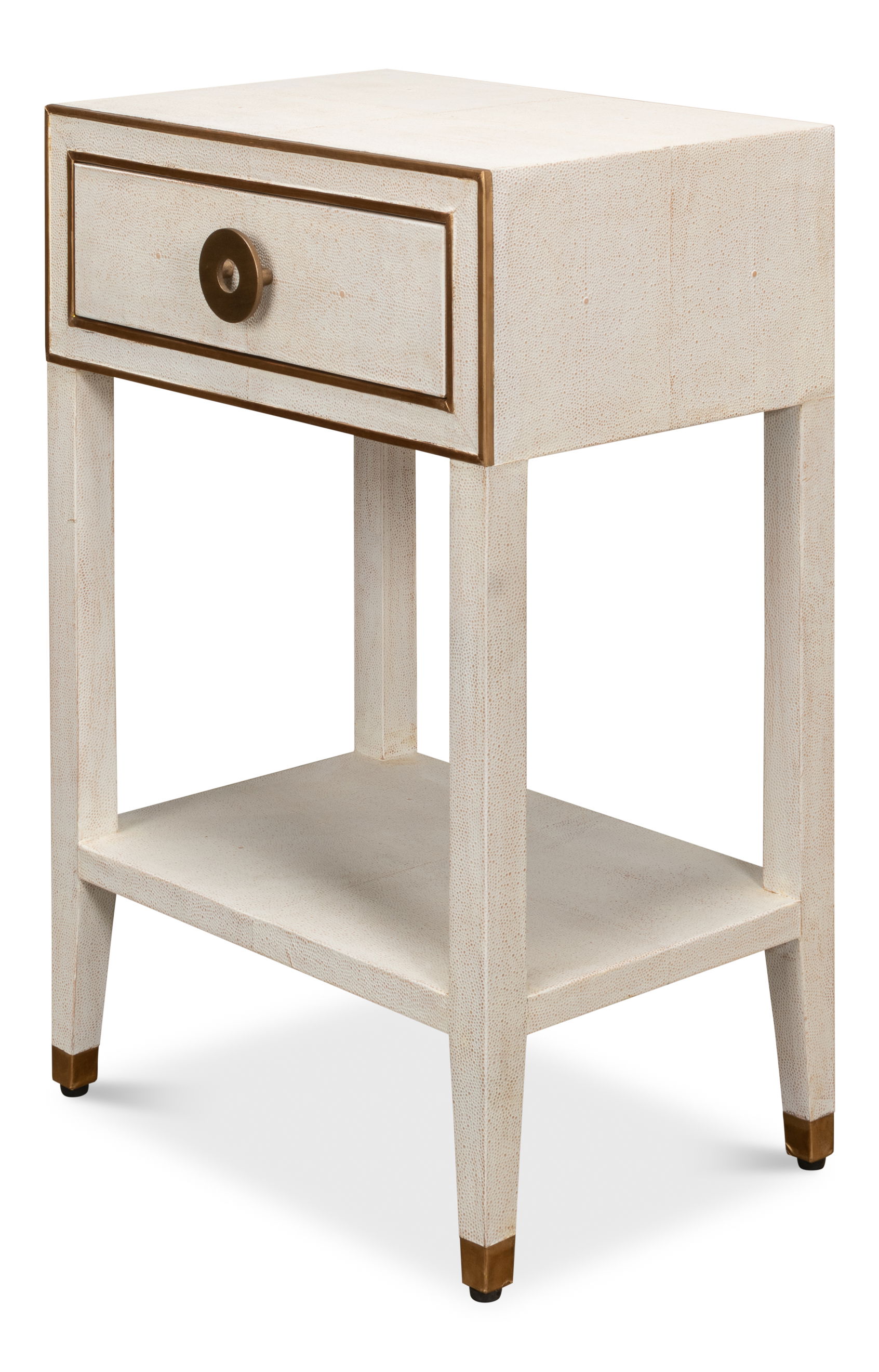 Gabriella Shagreen Nightstand,Osprey Wht, by Sarreid, 20" length x 14" width x 31" height View 8
