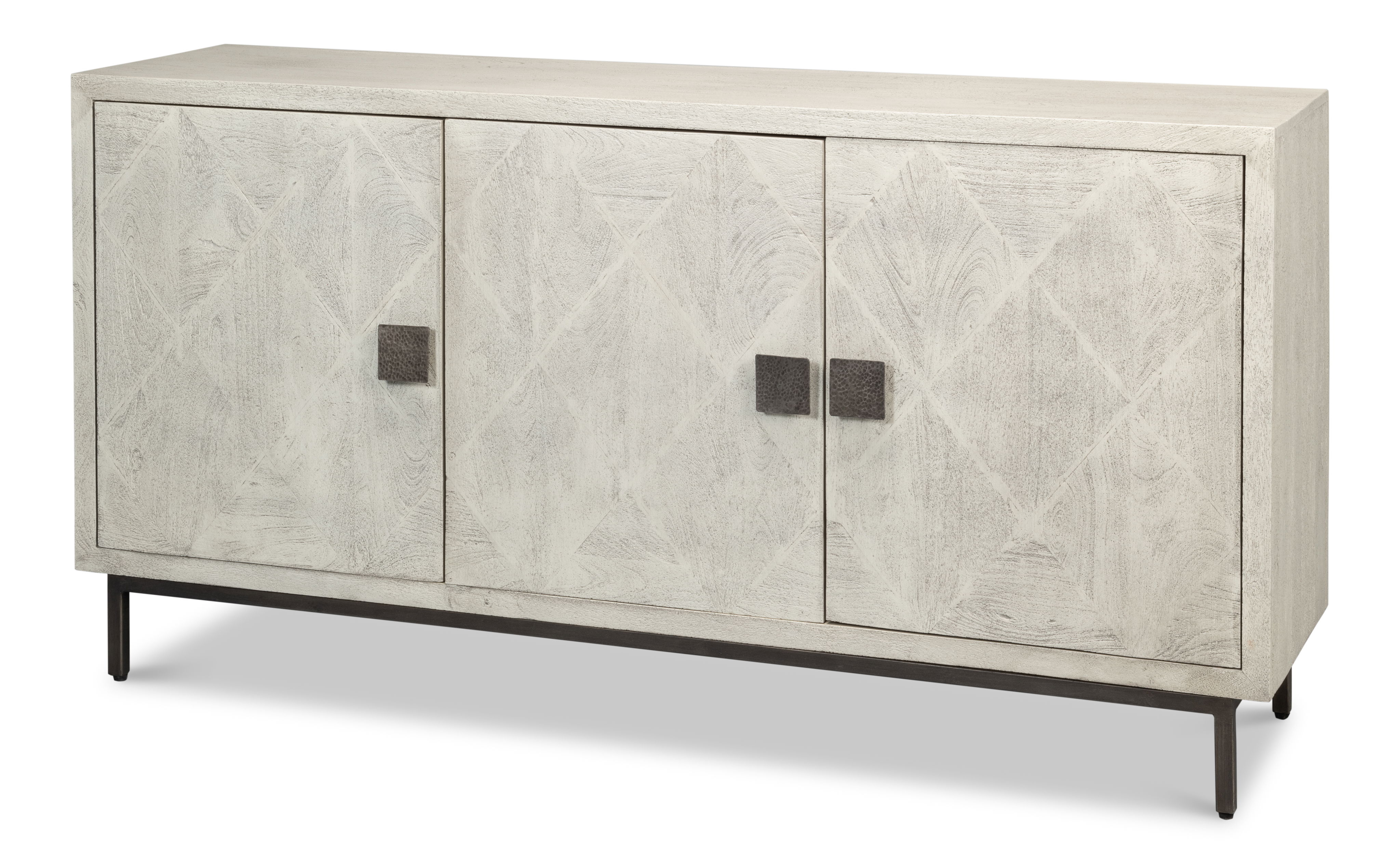 Bricka Three Door Sideboard, Cabinets & Sideboard by Sarreid, 70" length x 18" width x 35" height View 1