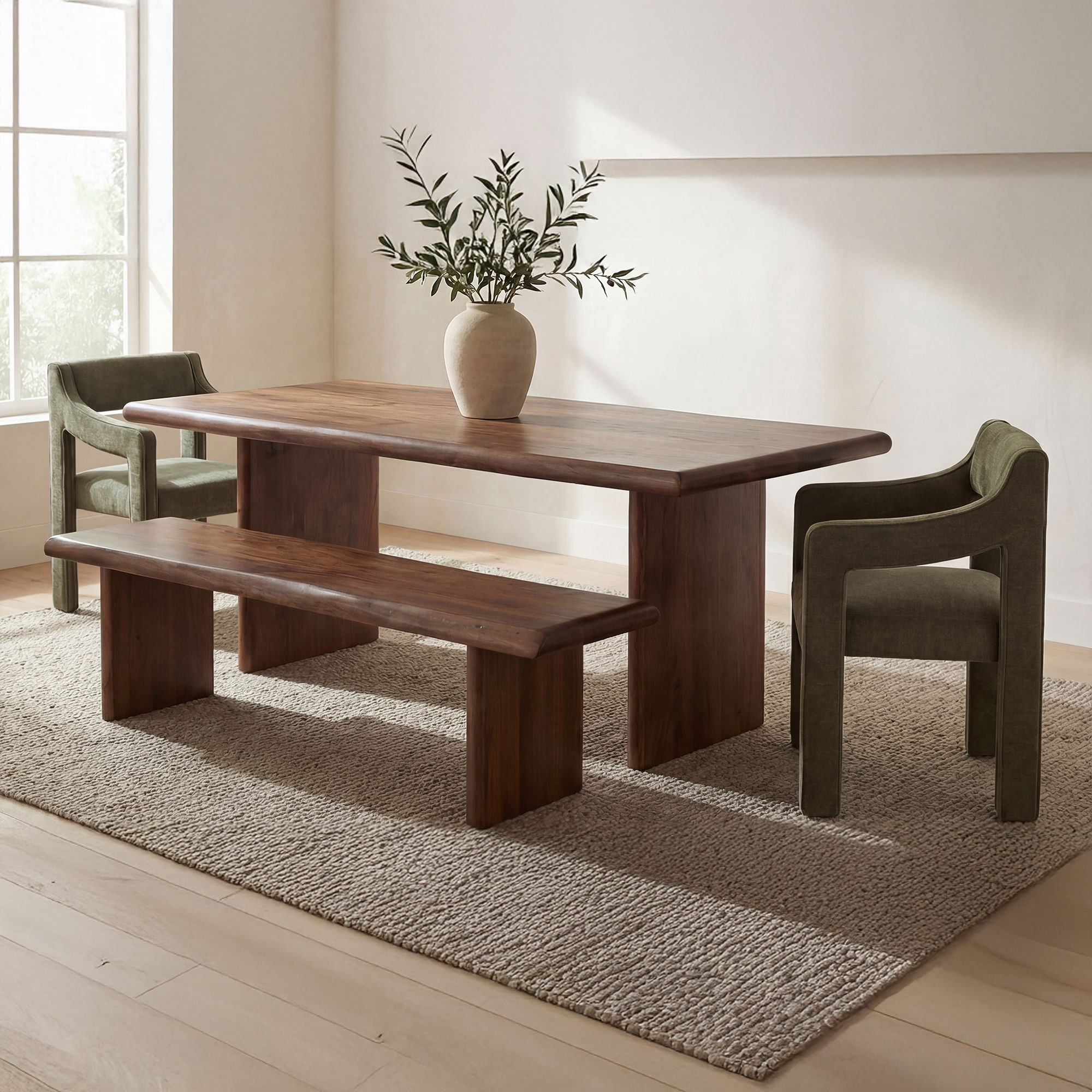 Lila Dining Bench Large Brown, Benche by Moe's Home, 89" width x 18" height x 17" depth View 8
