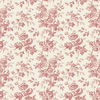 Anemone Toile French Red Wallpaper, by York Wall, 33' length x 1'8.5" width x 0.02" depth thumbnail 1
