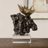 Moose Bust Bronze Sculpture, Figurines & Statue by Uttermost, 12.25" width x 9" height x 12.25" depth thumbnail 3