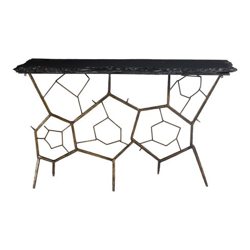 Nate Slate Console Table Dark Grey