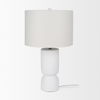 Everly   White Cement with Beige Shade Table Lamp, by Mercana, 15" length x 15" width x 27.5" height thumbnail 3