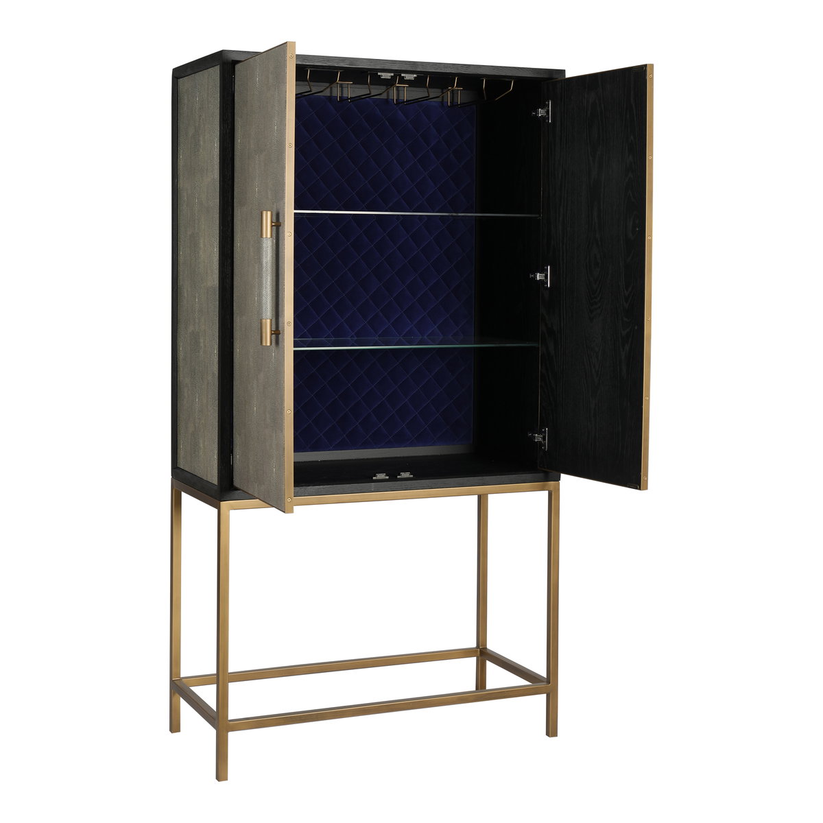 Mako Bar Cabinet Grey, Cabinets & Sideboard by Moe's Home, 38" width x 71" height x 18" depth View 4