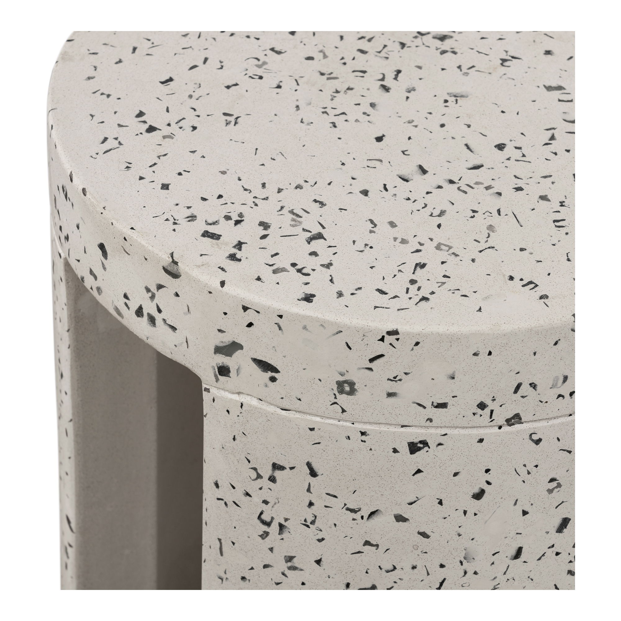 Lyon Outdoor Stool White Terrazzo, Outdoor Chair by Moe's Home, 1'3" width x 1'5.7" height x 1'3" depth View 5