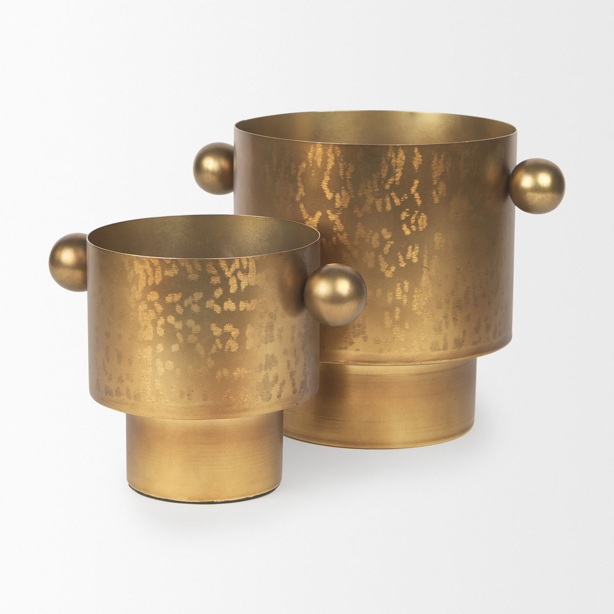 Juno 6.5H Medium Gold Iron Medium Vase, by Mercana, 8.5" length x 6" width x 6.5" height View 10