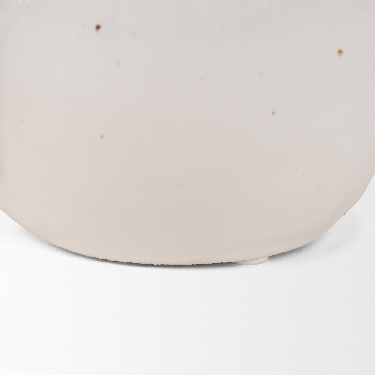 Urvi Short Off White Speckled Asymmetrical Ceramic Vase, by Mercana, 7.68" length x 5.31" width x 6.5" height View 10