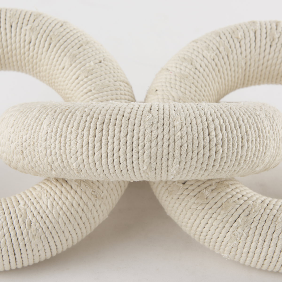 Alize Cotton Rope Wrapped Solid Wood Circular Chain Link Decorative Object, by Mercana, 14" length x 11" width x 8" height View 7