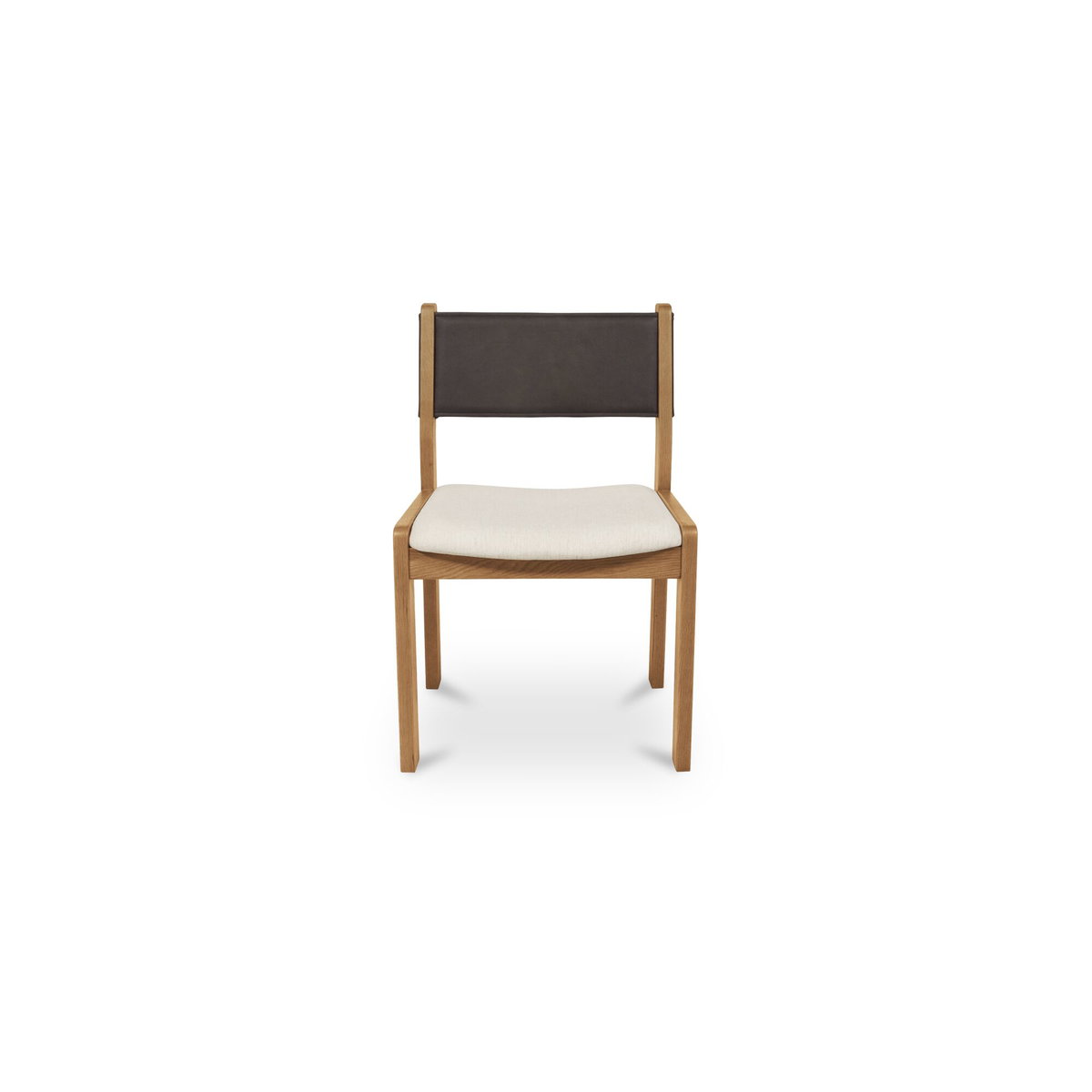 Carol Dining Chair Deep Brown Leather Set Of Two, by Moe's Home, 21.6" width x 32" height x 19.5" depth View 1