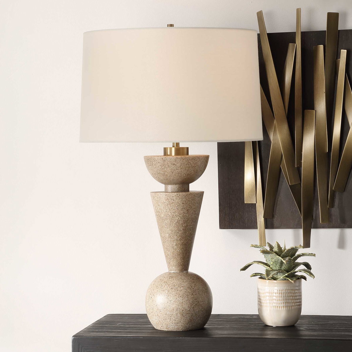 Cullum Geometric Table Lamp, by Uttermost, 1'5" width x 2'4.25" height x 1'5" depth View 2