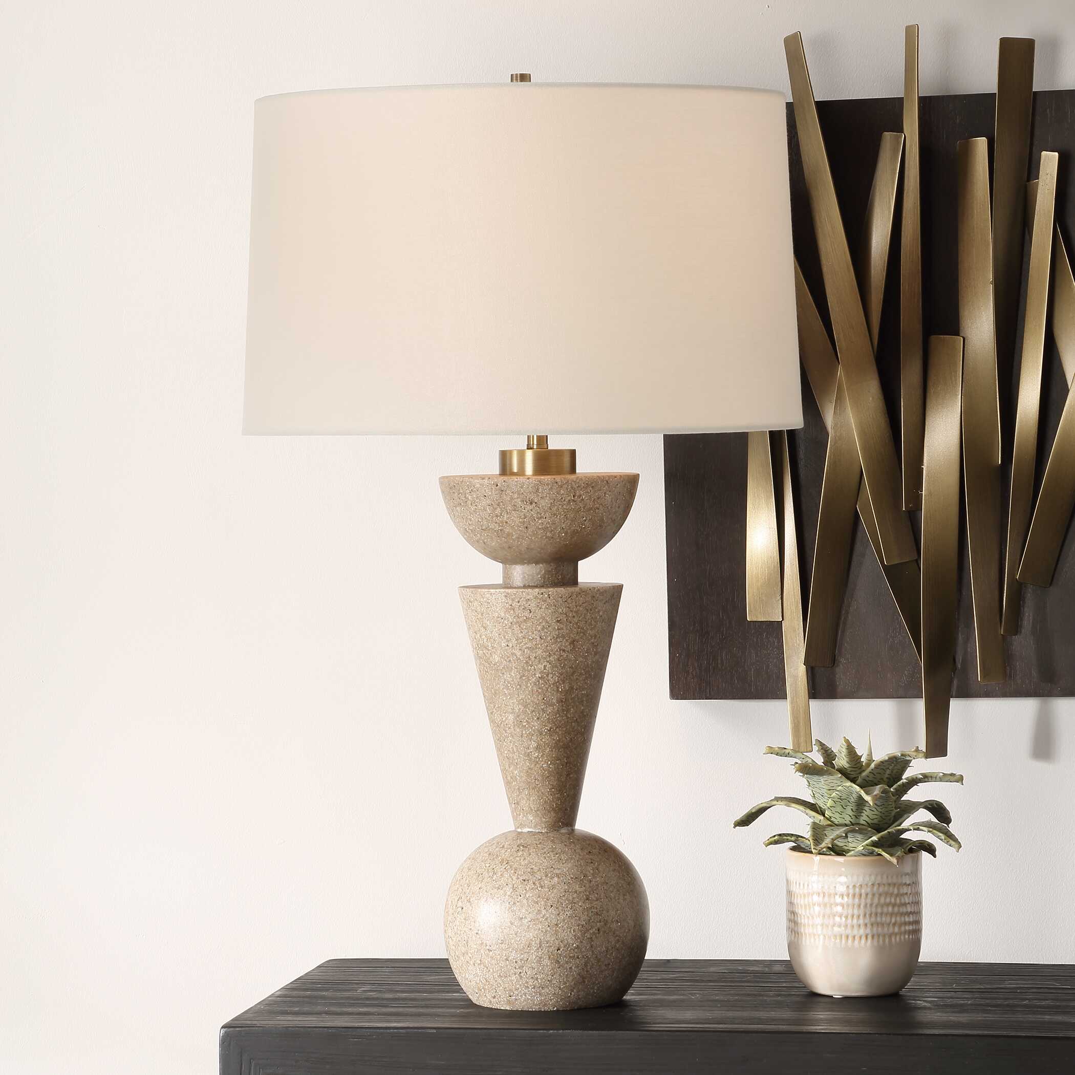 Cullum Geometric Table Lamp, by Uttermost, 17" width x 28.25" height x 17" depth View 2