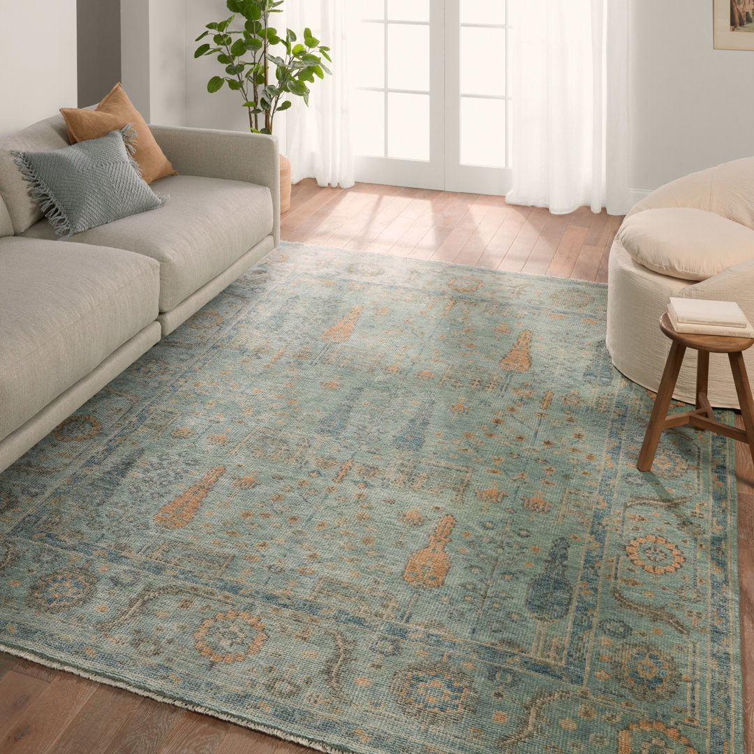 Jaipur Living Rehema SLN22 Handknotted Floral Blue Area Rug (8'6'x11'6') large image 