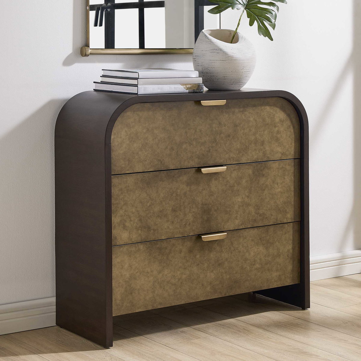 Byrams 3 Drawer Oak Chest, Cabinets & Chest by Uttermost, 36" width x 34" height x 14" depth View 3