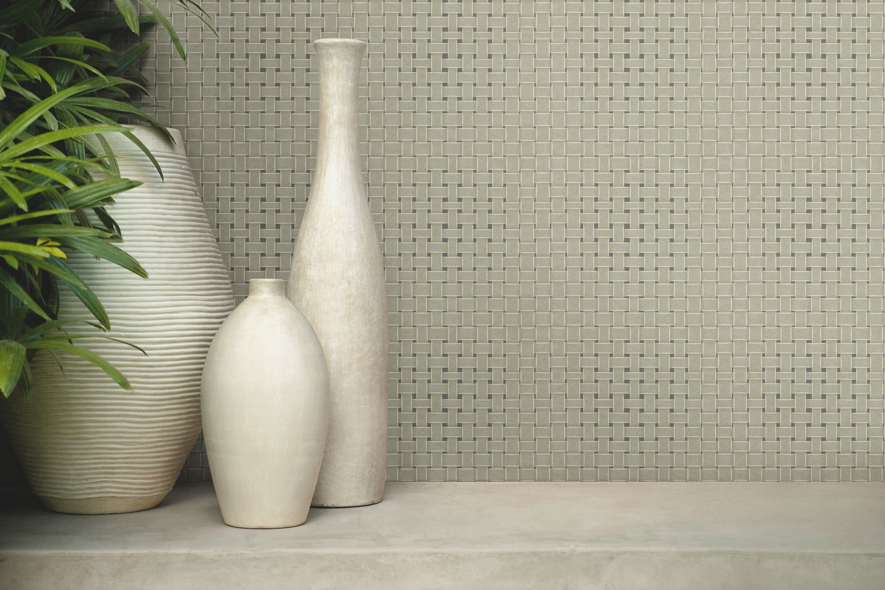 Paradise Island Weave Green Wallpaper, by York Wall, 27' length x 2'3" width x 0.02" depth View 3