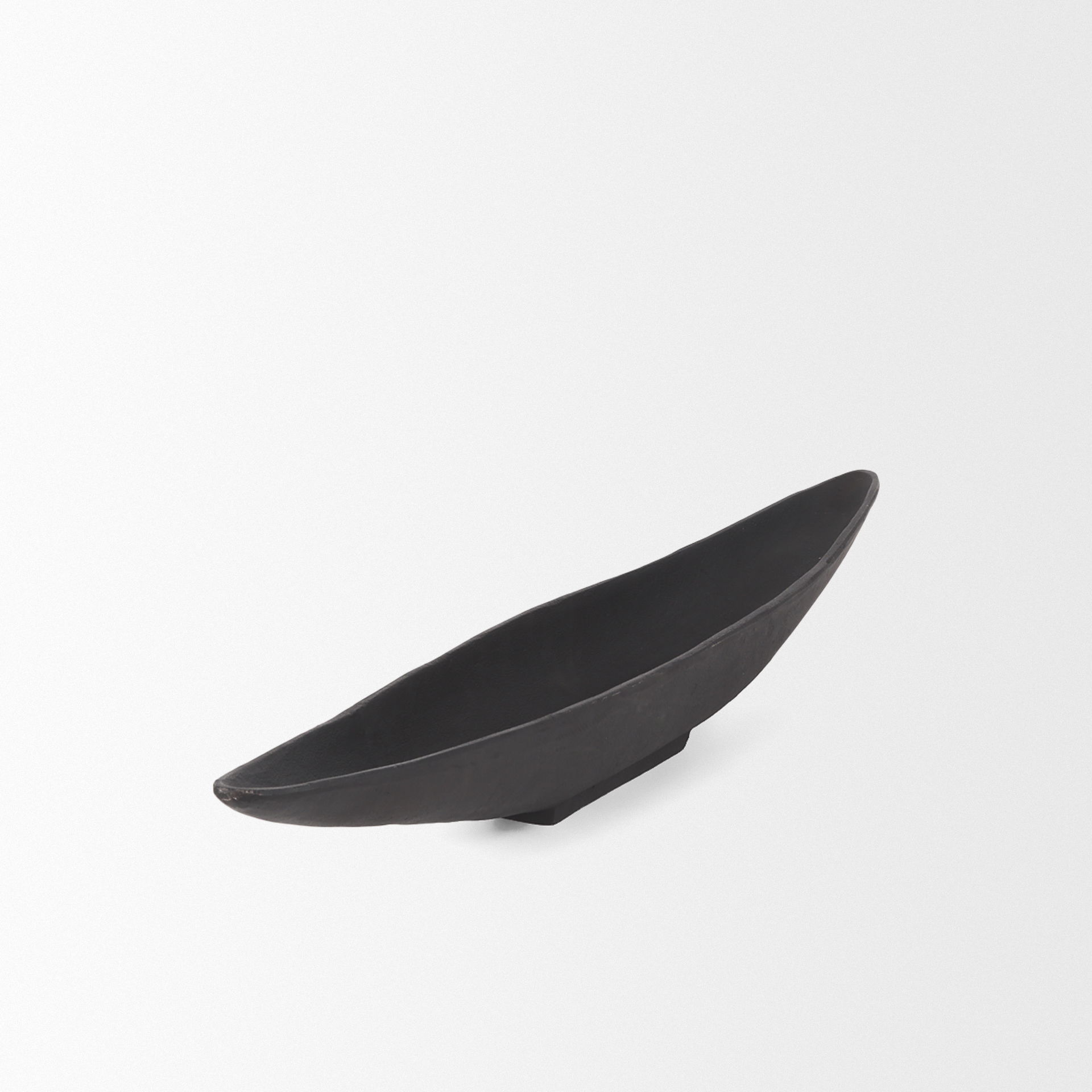 Piero Small Matte Black Metal Decorative Bowl, by Mercana, 31.5" length x 5" width x 4" height View 5