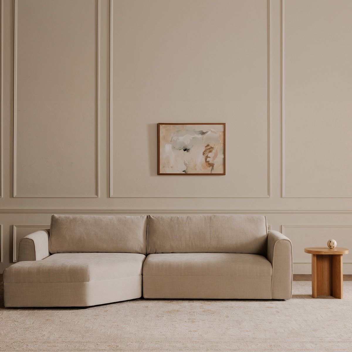 Madrid Right Sectional Cool Beige, Sectional Sofa by Moe's Home, 112" width x 33.5" height x 65" depth View 10
