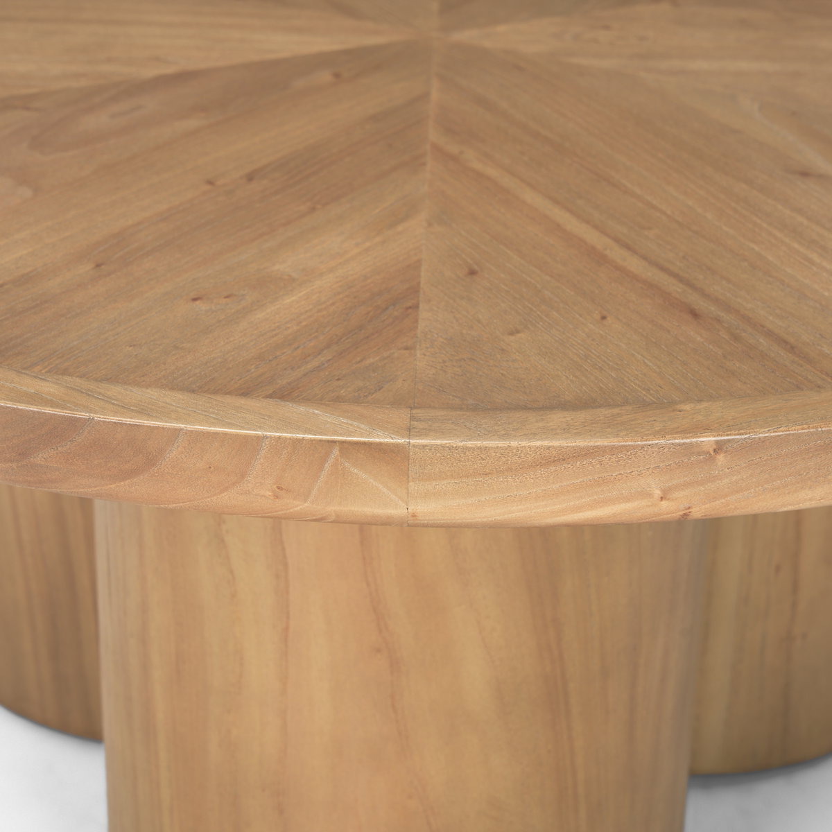 Tavi Medium Brown Round Coffee Table, by Mercana, 39.25" length x 39.25" width x 16.5" height View 7