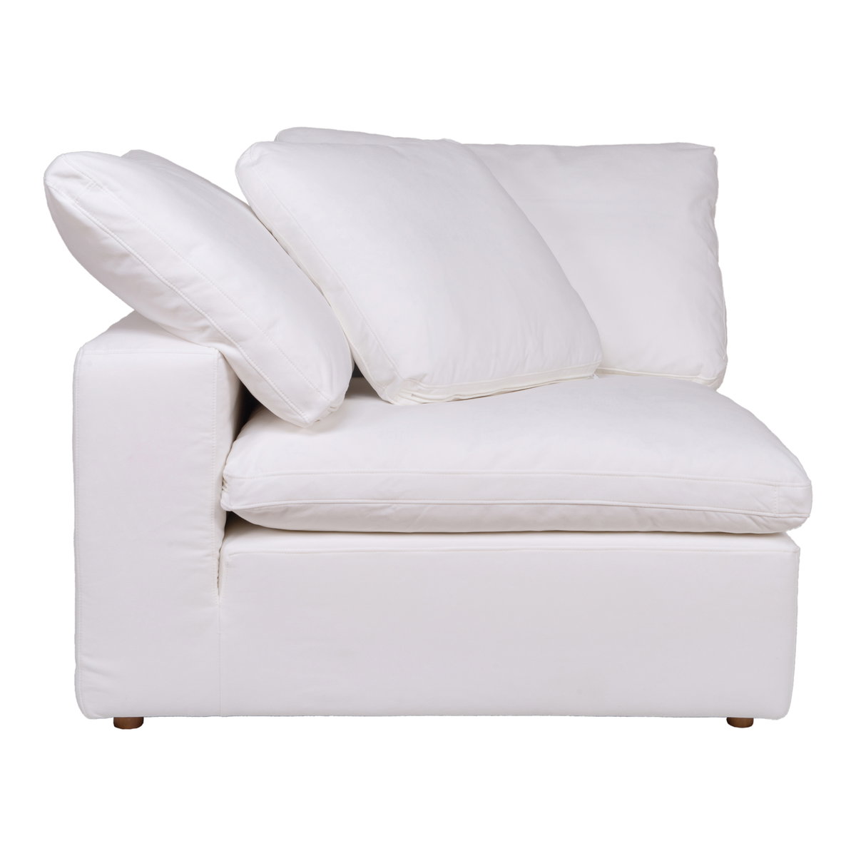 Clay Corner Chair Cream White, Sectional Sofa by Moe's Home, 44.5" width x 32.5" height x 44.5" depth View 3