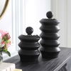 Accordion Black Wood Containers Set/2 thumbnail 2