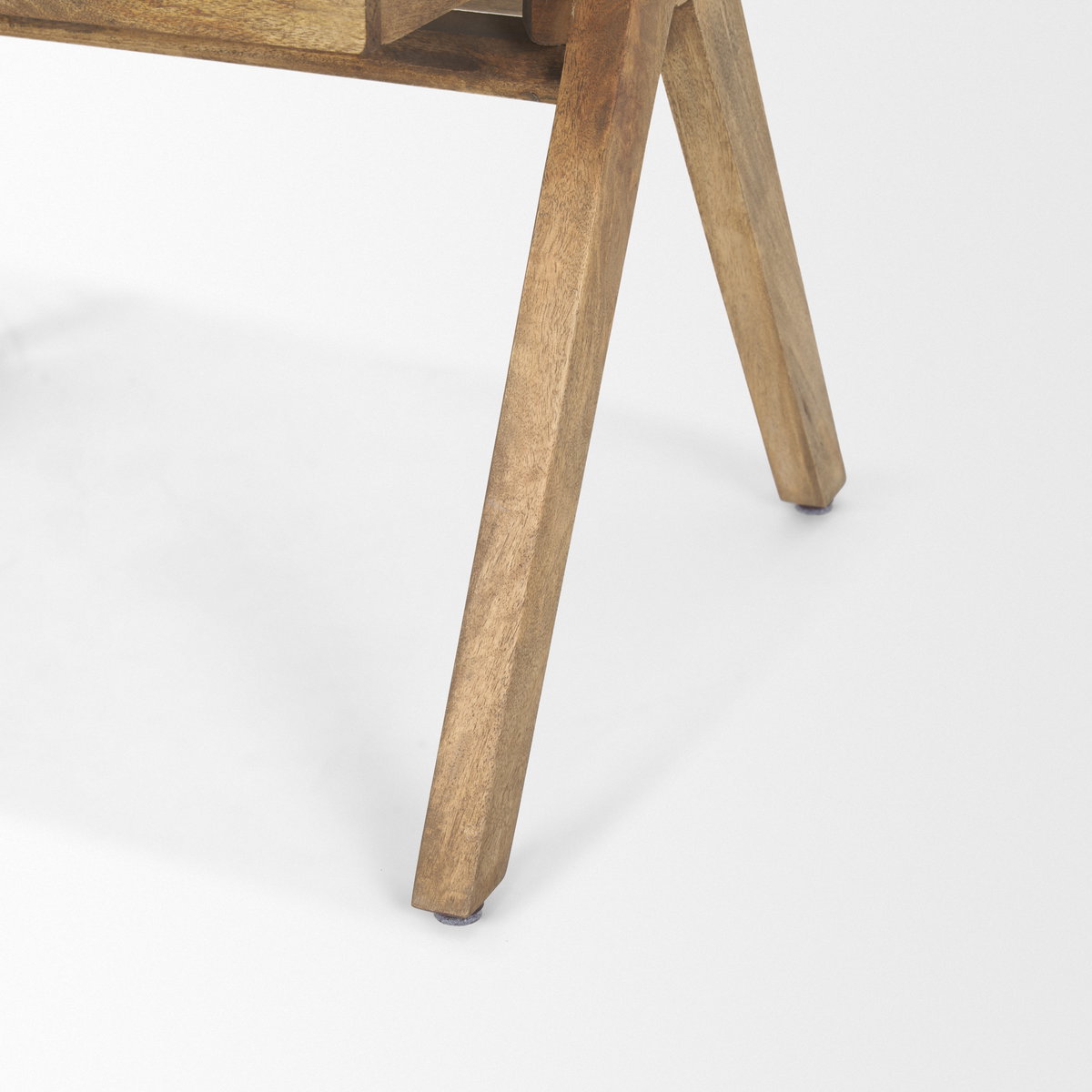 Topanga Open Back Dining Arm Chair | Cream Fabric with Wooden, Dining Chair by Mercana, 23" length x 23.25" width x 31.75" height View 12