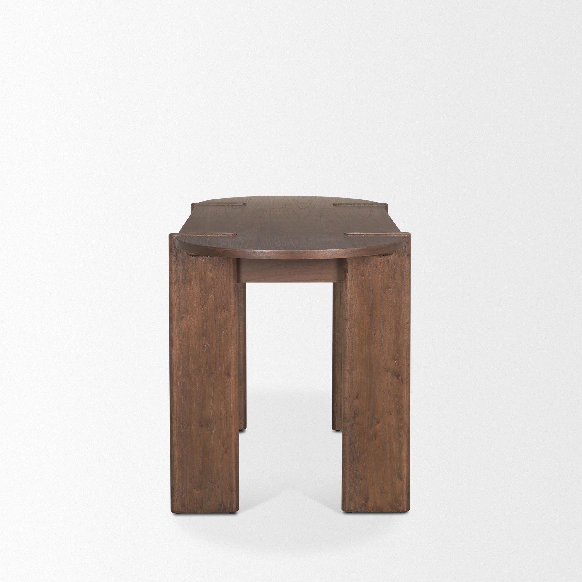 Sohan Dark Brown Elm Wood Oblong Desk, by Mercana, 59" length x 25" width x 30" height View 5