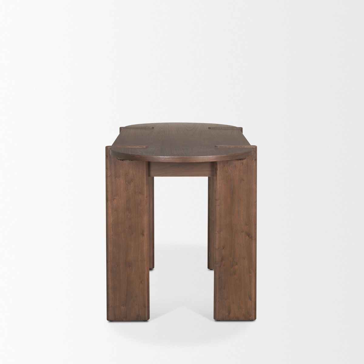 Sohan Dark Brown Elm Wood Oblong Desk, by Mercana, 59" length x 25" width x 30" height View 5