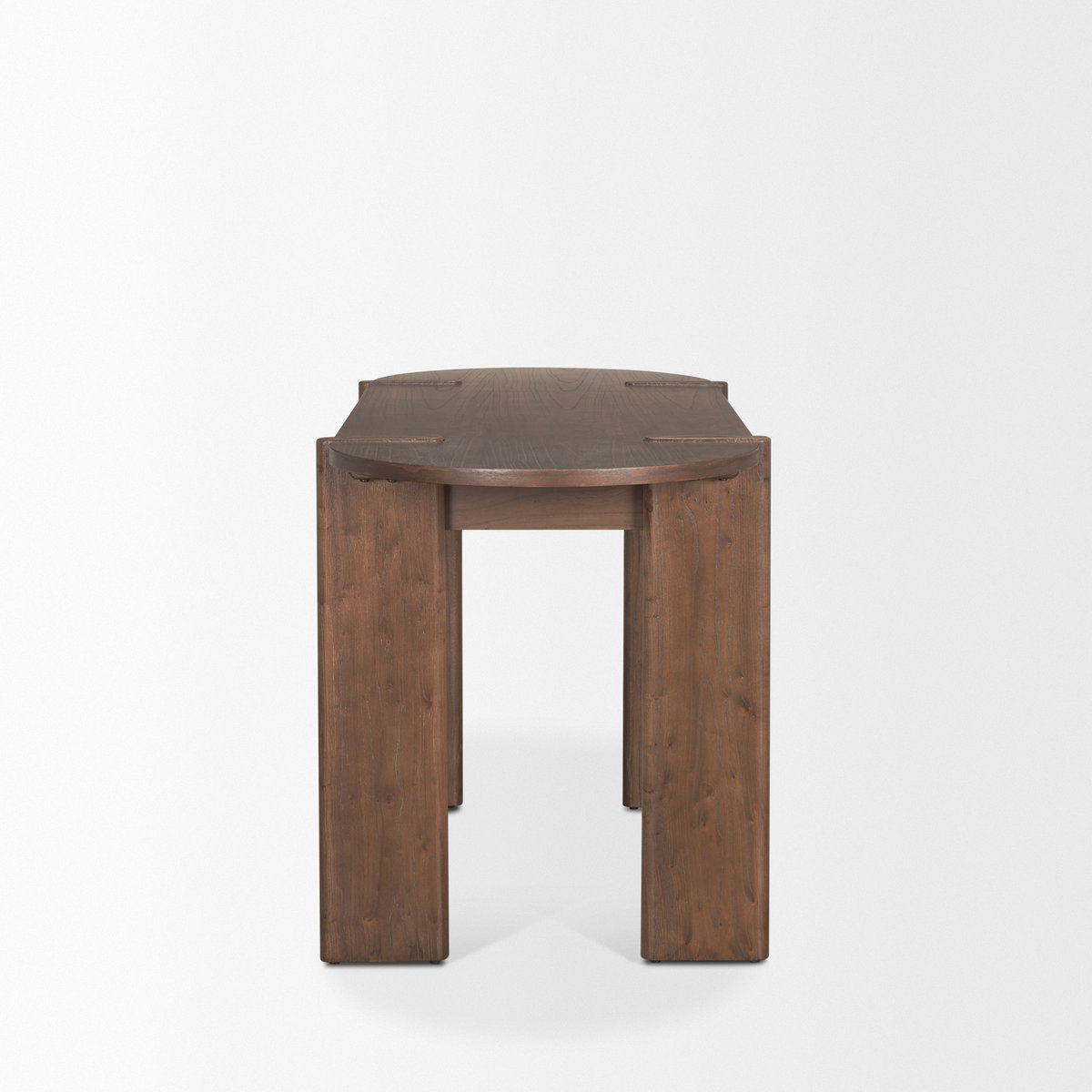 Sohan Dark Brown Elm Wood Oblong Desk, by Mercana, 59" length x 25" width x 30" height View 5