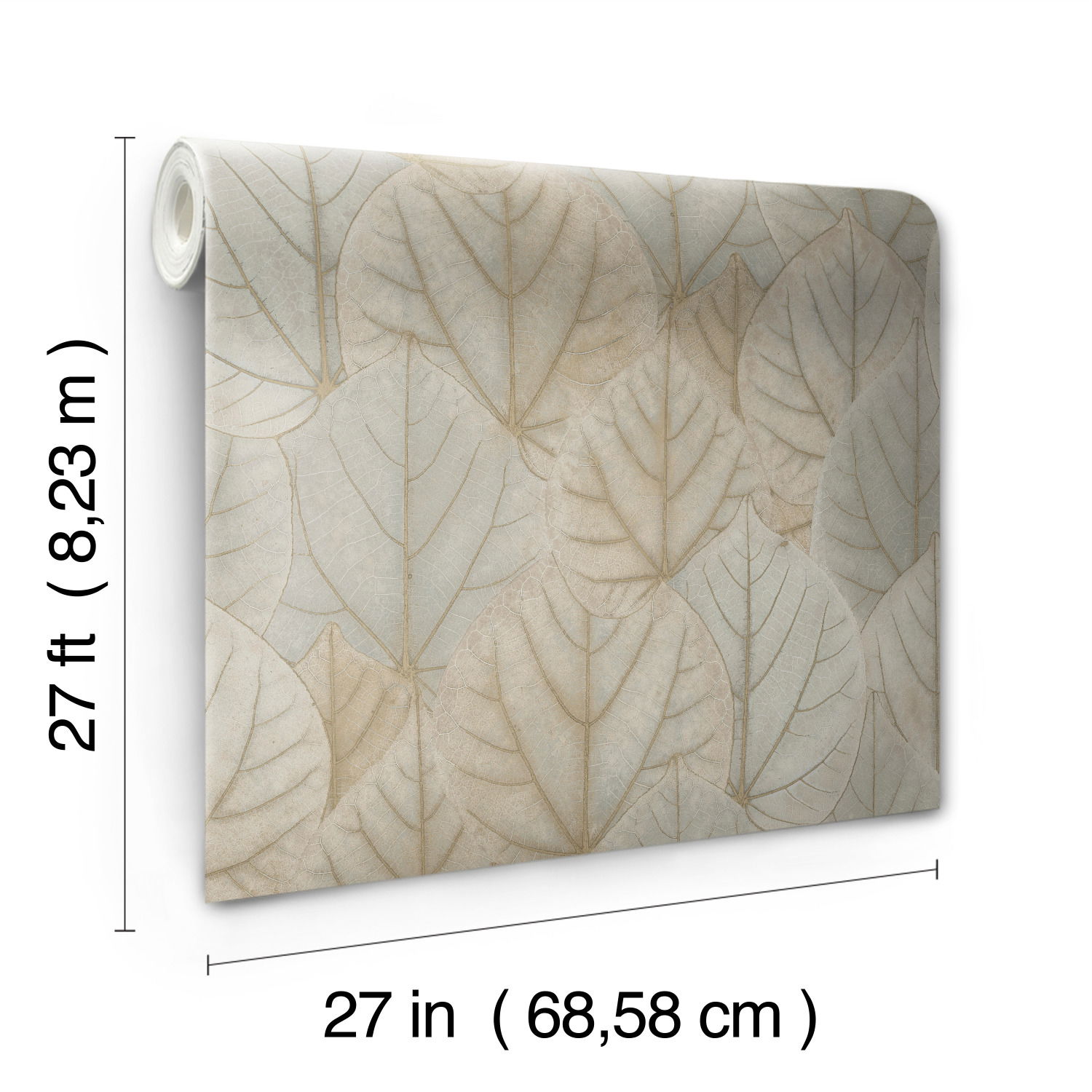 Leaf Concerto Taupe Wallpaper large image 