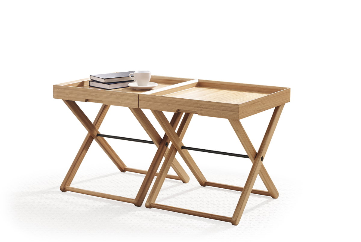 Teline Tray Table, Caramelized, Side & End Table by Greenington, 19" length x 19" width x 21" height View 2