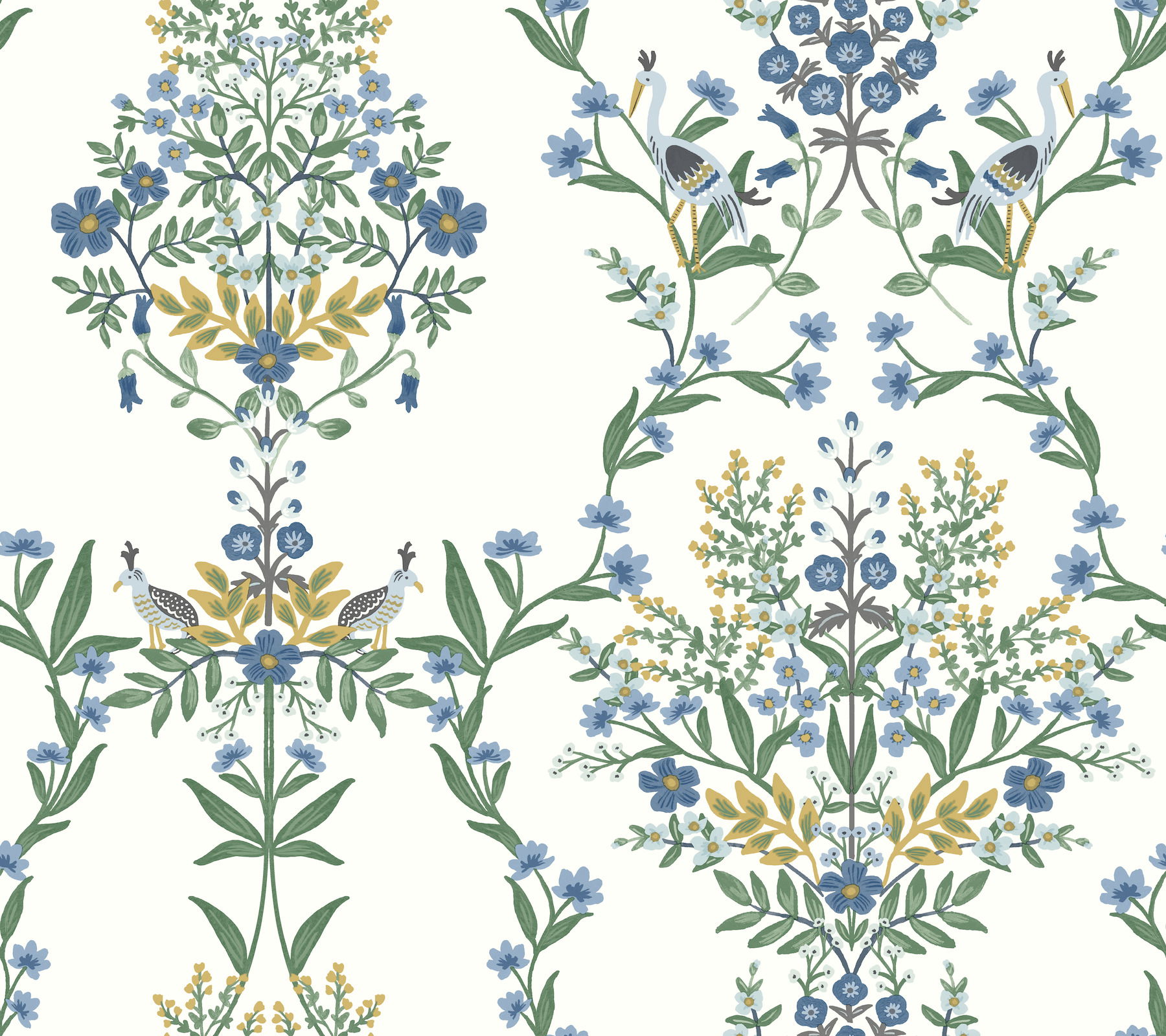 Luxembourg White & Blue Wallpaper, by York Wall, 27' length x 2'3" width x 0.02" depth View 1