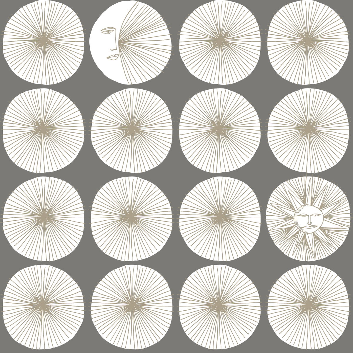 Soho Starburst Grey Peel & Stick Wallpaper, by York Wall, 20' length x 1'8.5" width x 0.02" depth