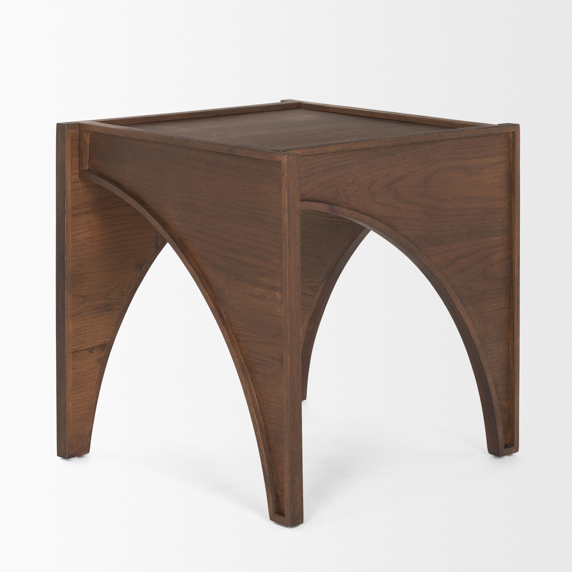 Laraya Medium Brown Wood with Arches End Table large image 