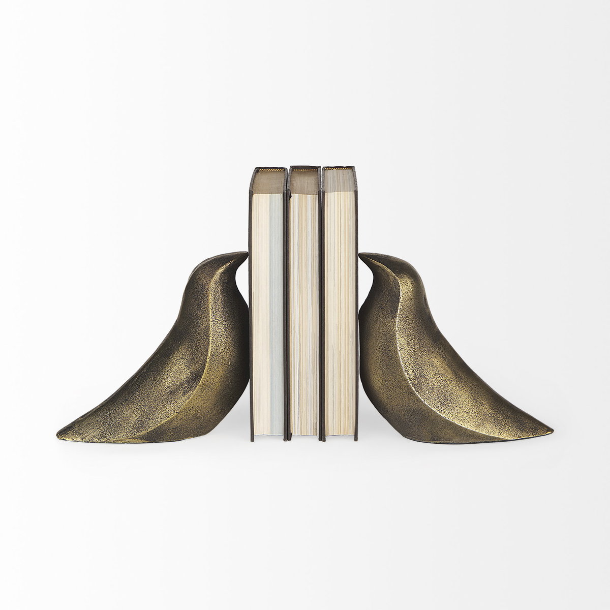Dover (Set of 2) 15L x 4W Gold Aluminum Dove Bookends, by Mercana, 14.57" length x 3.74" width x 2.76" height View 6