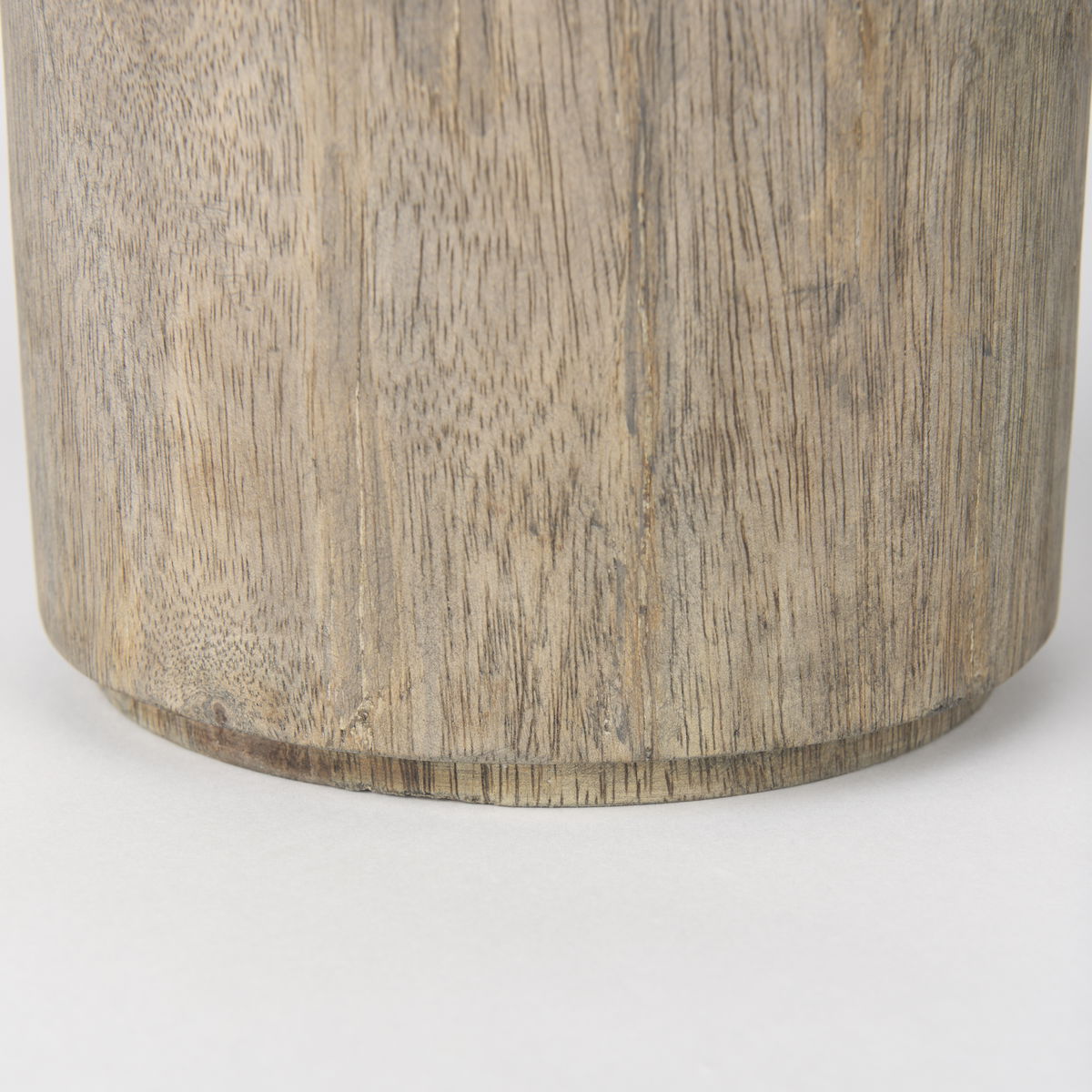 Knox Short Gray-Wash Wood Decorative Object, by Mercana, 6" length x 6" width x 7" height View 6