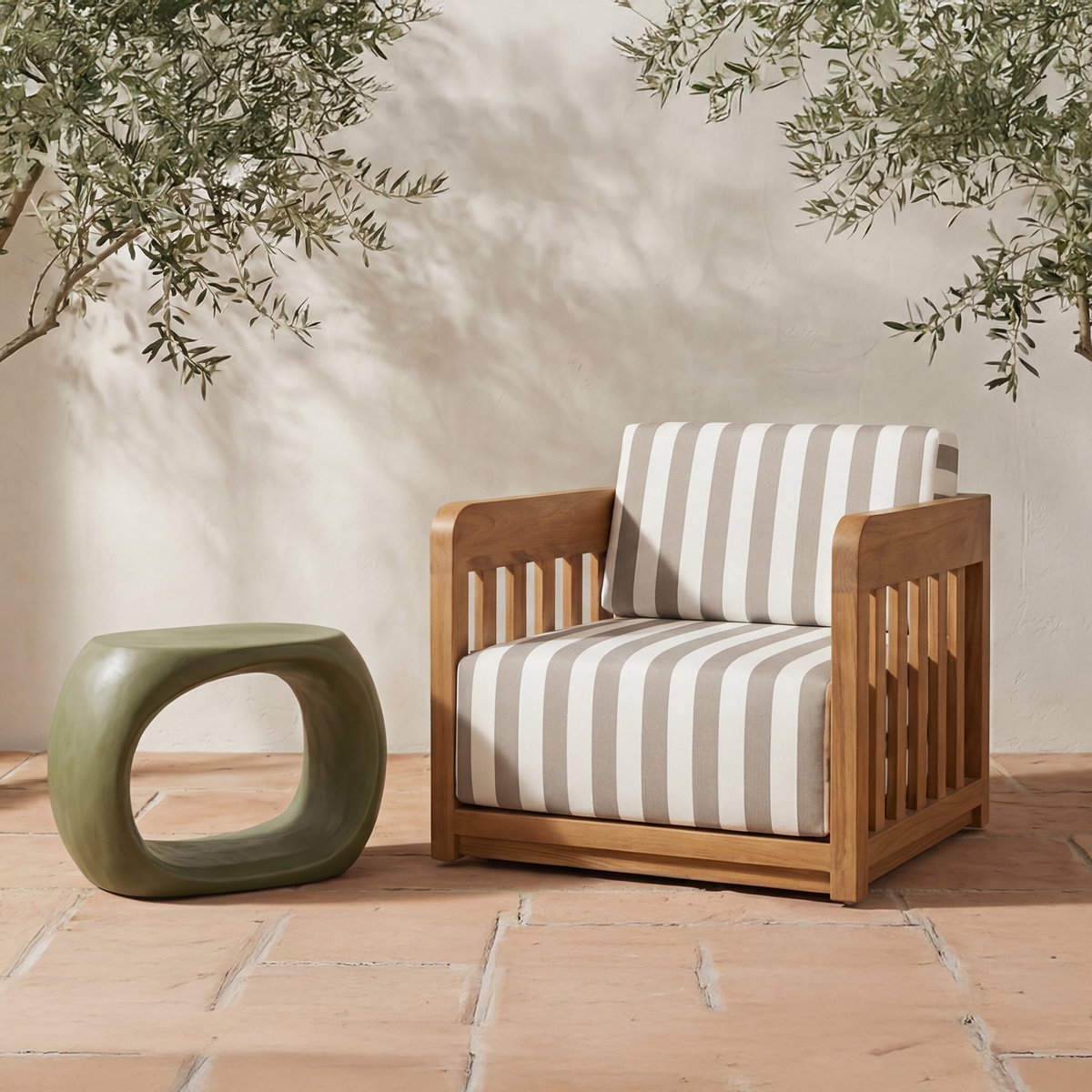 Albers Outdoor Stool Green, Outdoor Chair by Moe's Home, 2'2.75" width x 1'5.75" height x 1'2.75" depth View 6