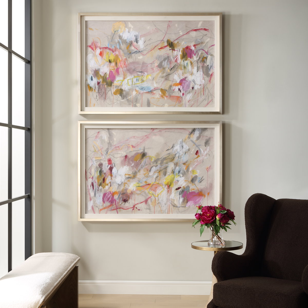 Metropolitan Rush Abstract Prints Set/2, Art by Uttermost, 52.75" width x 36.75" height x 3" depth View 2
