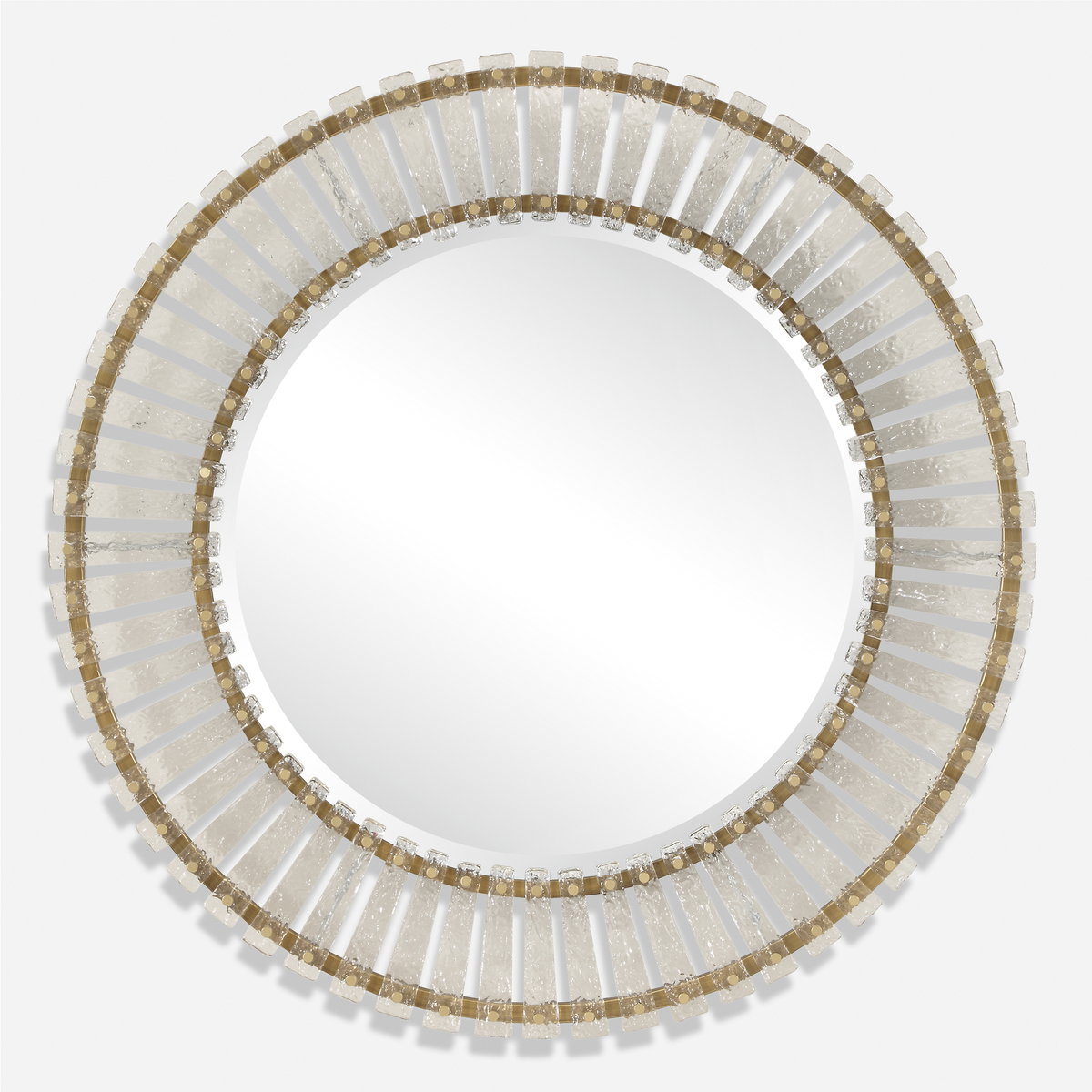 Denali Textured Glass Round Mirror, by Uttermost, 40.5" width x 40.5" height x 2" depth View 1