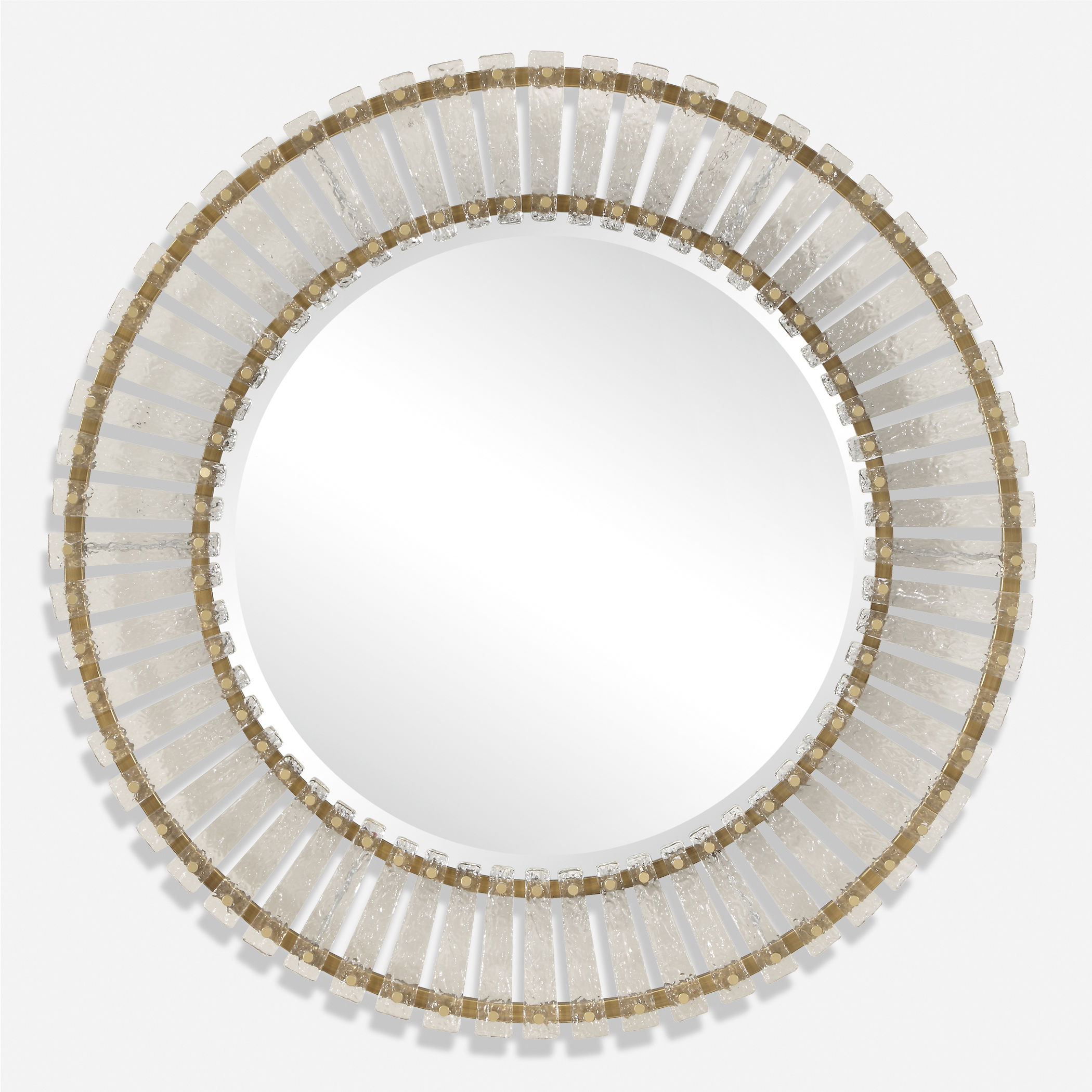 Denali Textured Glass Round Mirror large image 