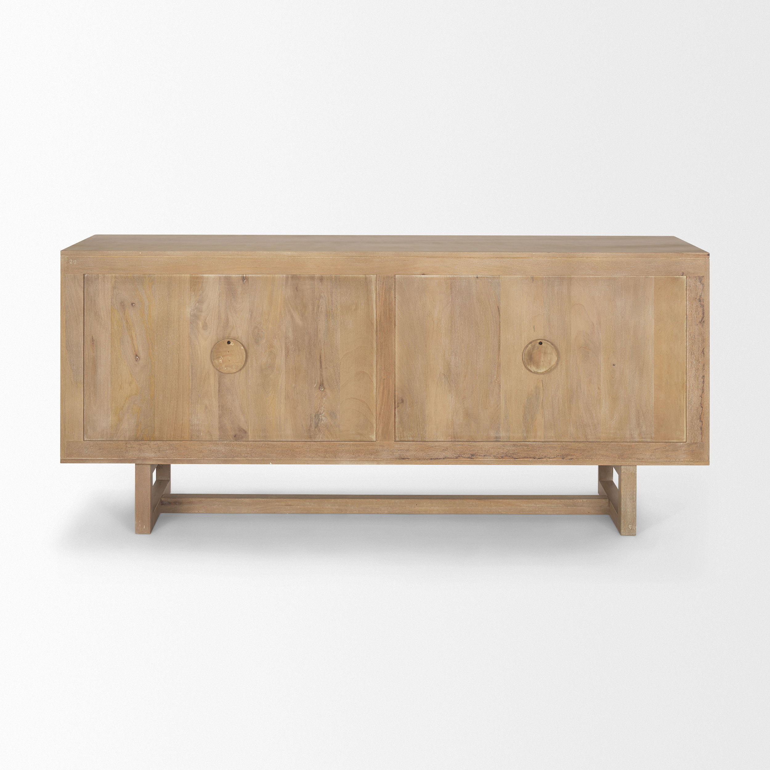 Grier 72' Light Brown Solid Wood with Cane Sideboard, Sideboards & Buffet by Mercana, 72" length x 18.75" width x 31.5" height View 6