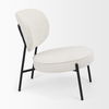 Amelia Cream Boucle with Black Metal Upholstered Accent Chair, by Mercana, 21.26" length x 21.26" width x 30.31" height thumbnail 7