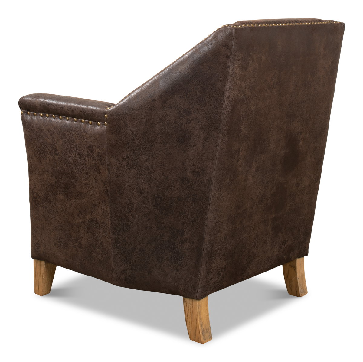 Granville Leather Chair, by Sarreid, 2'4" length x 2'4" width x 2'8" height View 8
