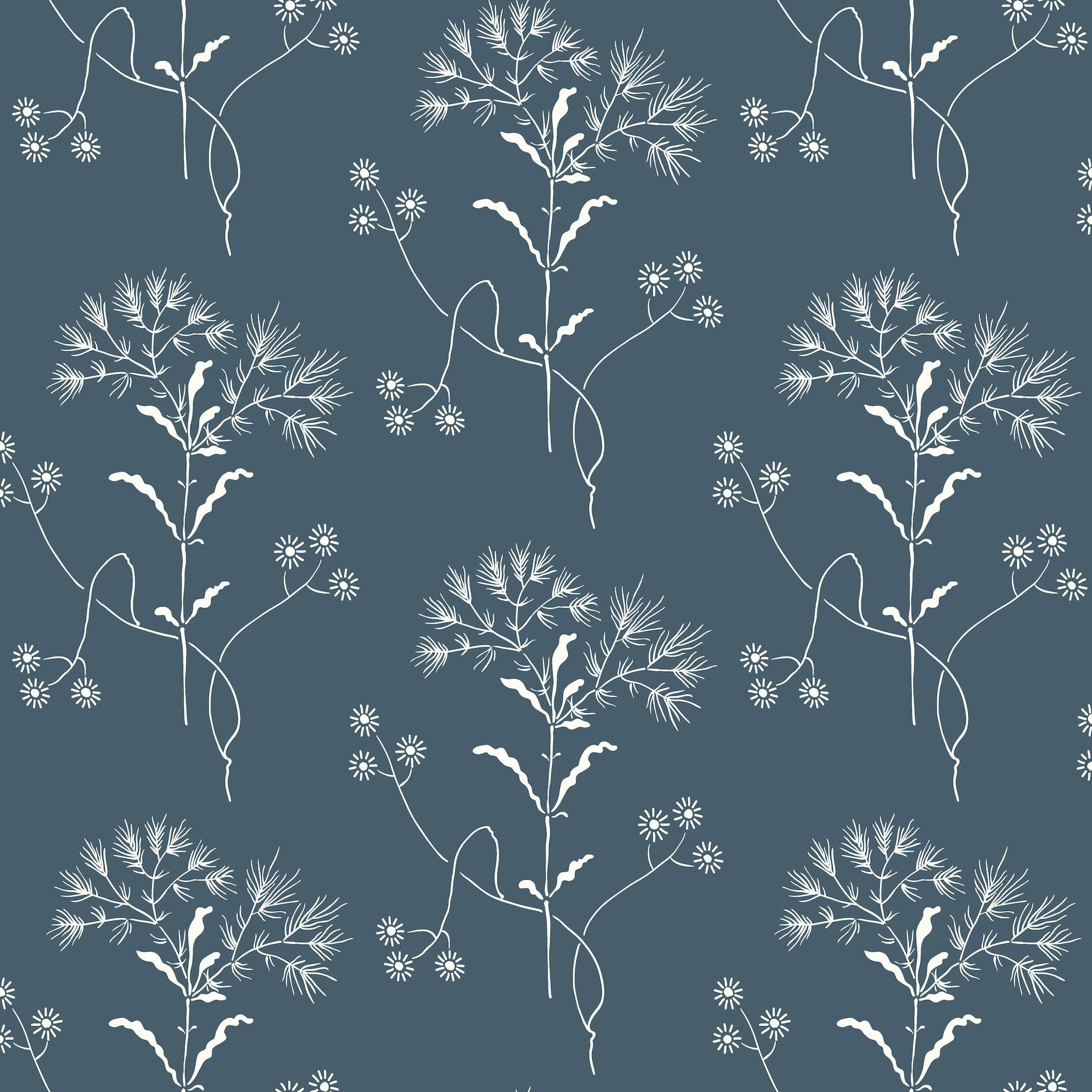 Magnolia Home Wildflower White & Blue Peel & Stick Wallpaper large image 