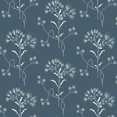 Magnolia Home Wildflower White & Blue Peel & Stick Wallpaper