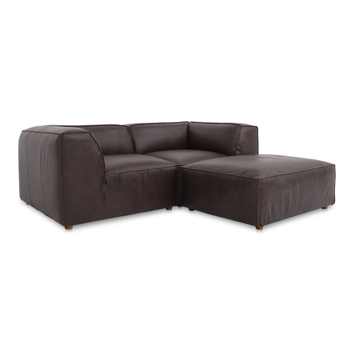 Form Nook Modular Sectional Espresso Brown, Sectional Sofa by Moe's Home, 81" width x 26" height x 71.5" depth View 2