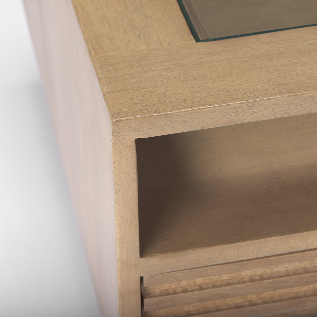 Sable   Light Brown Wood Coffee Table, by Mercana, 38" length x 27" width x 18" height View 7