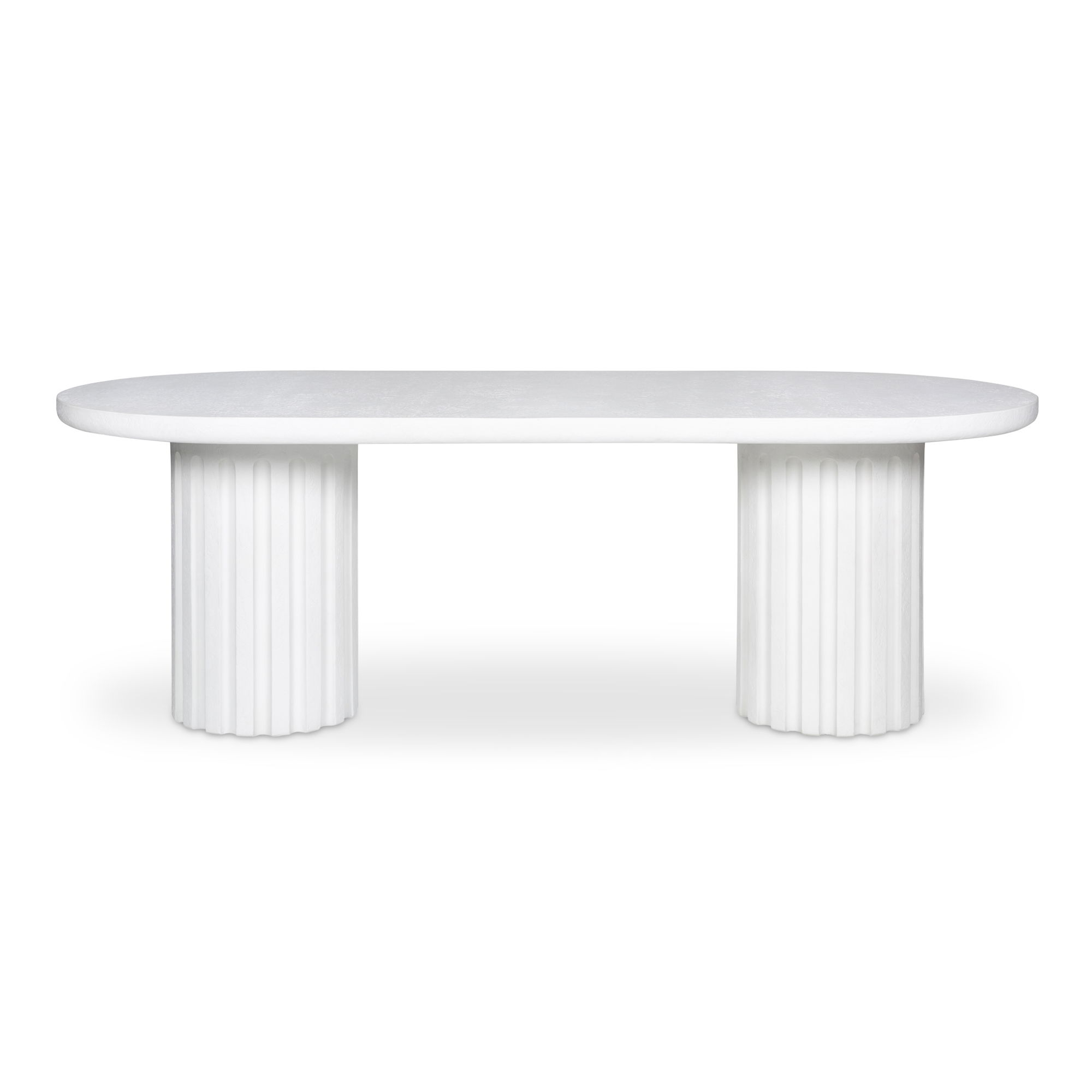 Eris Outdoor Dining Table White, Outdoor Table by Moe's Home, 7'2.5" width x 2'6" height x 2'11.5" depth View 3