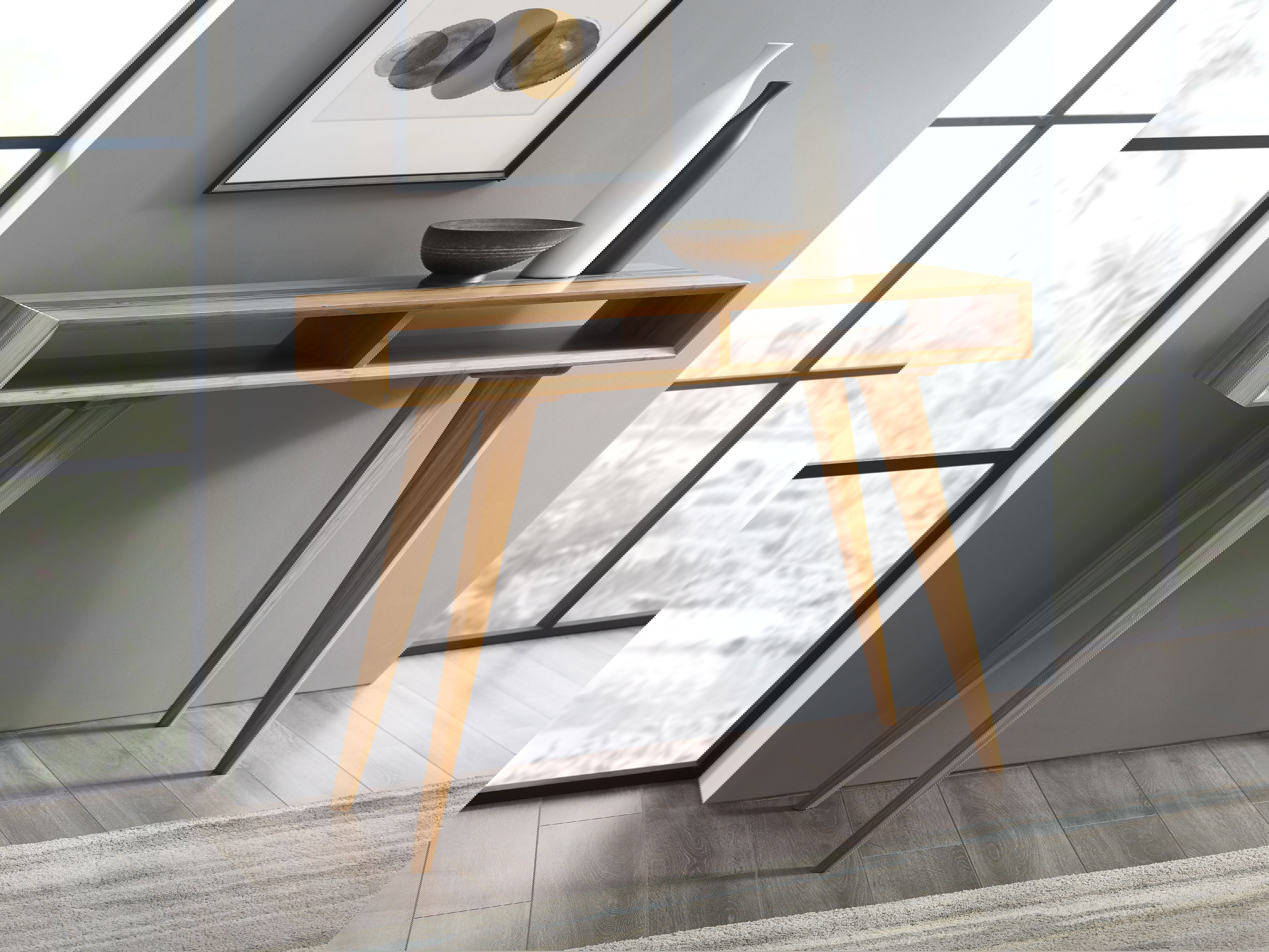 Azara Console Table, Caramelized, Living Room by Greenington, 14" length x 46" width x 32.5" height View 4