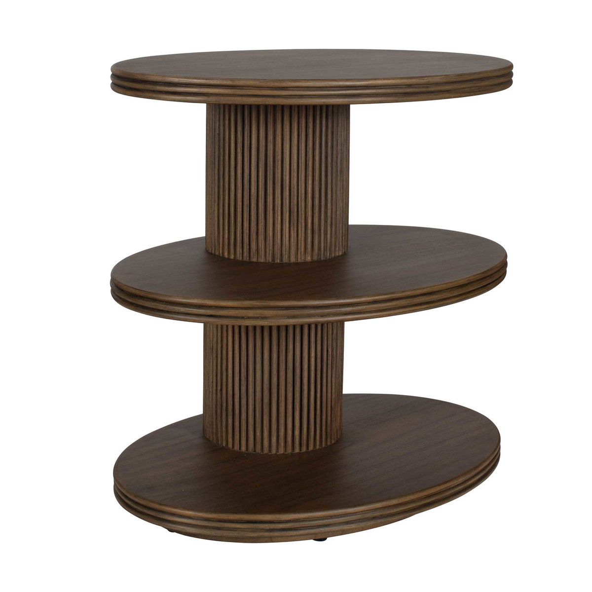 Top Tier Oval Walnut Side Table, Side & End Table by Uttermost, 25" width x 24.5" height x 18" depth View 2