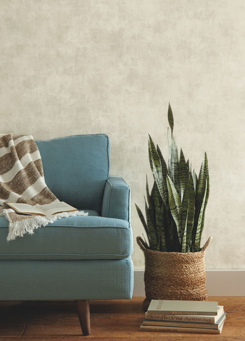 Plaster Finish Grey Wallpaper